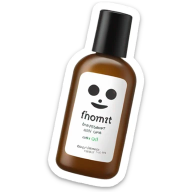 bottle of body oil with label sticker