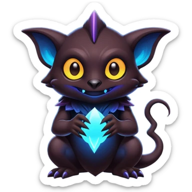 Black Dark Nocturnal Neon-glowing Abyssal Nightly Abyss-Fakémon-Creature sticker