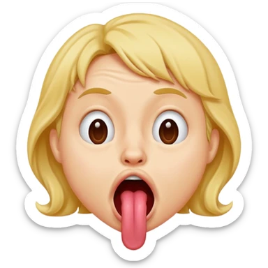 Original emoji sticking tongue with a scrunched nose in a sweetly mocking way sticker