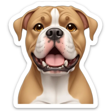 american bully dog ​​with brown face sticker