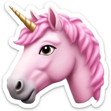 Pink unicorn emoji original version🦄 sticker