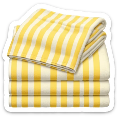 a cozy yellow and ivory striped towel, neatly folded sticker