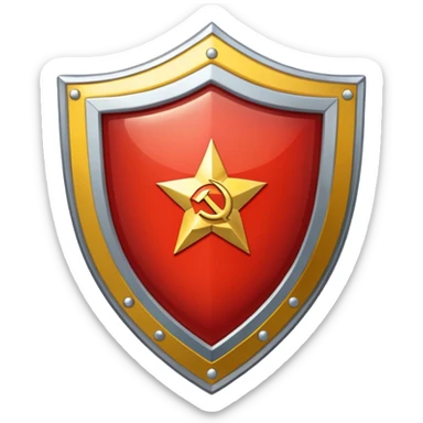 a shiny shield with the USSR flag inside sticker