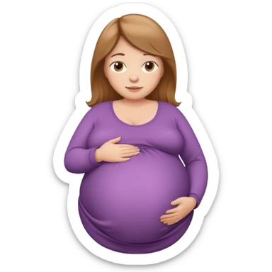 very heavily pregnant overdue woman with very very large belly sticker