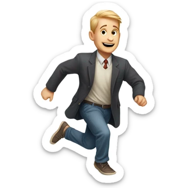 a white man playing hopscotch sticker