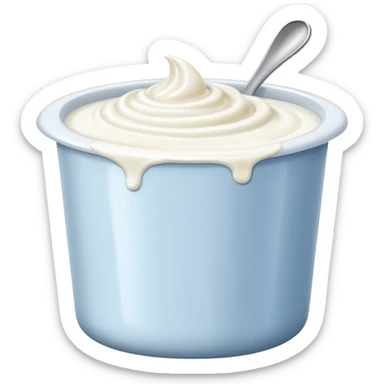 a tub of yoghurt sticker