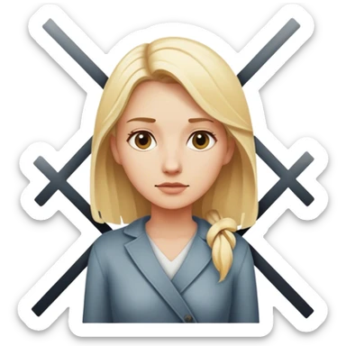 back of blonde woman stands In front at a crossroads between two paths—one illuminated, the other in shadow... scary and sunlight  sticker