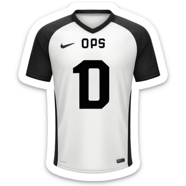 White and black soccer jersey with number 1 sticker