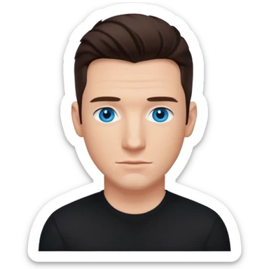 JC Chasez blue eyes, brown hair, black shirt sticker