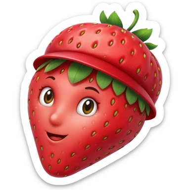 strawberry front the mic with cap sticker