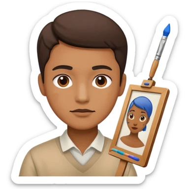 Make person making a painting of him making a paint that he’s making a painting in sticker