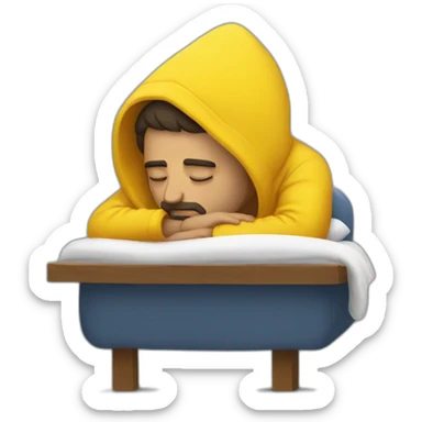 Armenian men  with yellow hoodie sleeping sticker
