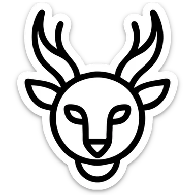 Lahubu as a simple, modern icon, minimal lines, clear silhouette, suitable for app or website use sticker