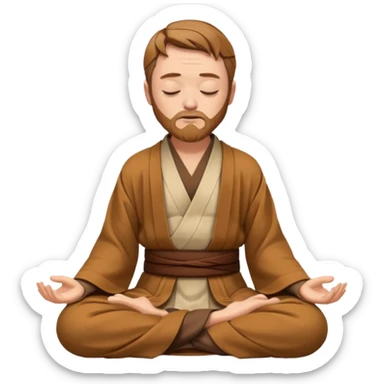 Make Obi-Wan meditating position with jedi robes nk cape closed eyes sticker