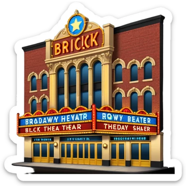 haz un emoji del teatro de broadway en new york  mas realista sticker