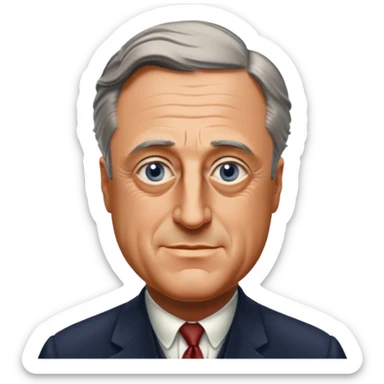 franklin rusvelt 3/4 portrait sticker