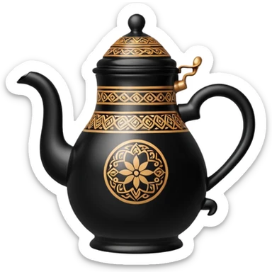 it’s basically a black, traditional Ethiopian coffee pot with a round bottom and a slender neck. sticker