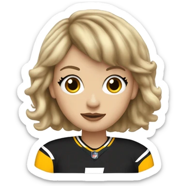 taylor-swift-in-nfl-steelers-jersey sticker