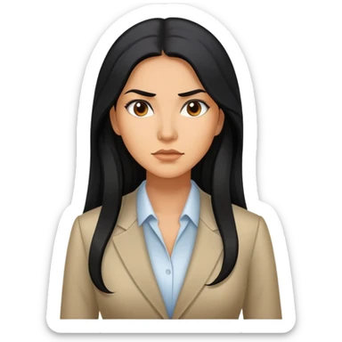 Hispanic business woman with long hair, determined sticker