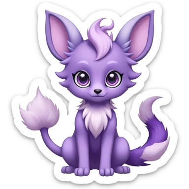 Kawaii dark fantasy ethereal anthro fursona Fakemon with tufted tail  sticker