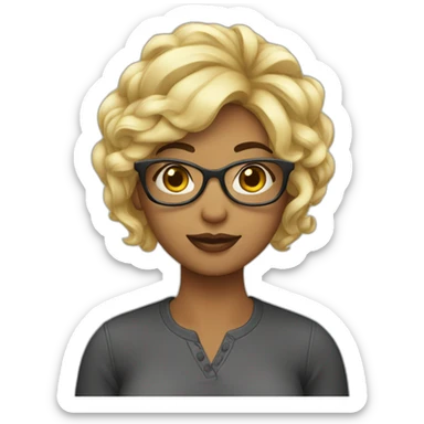 Femme-cheveux-rasé-lunettes sticker