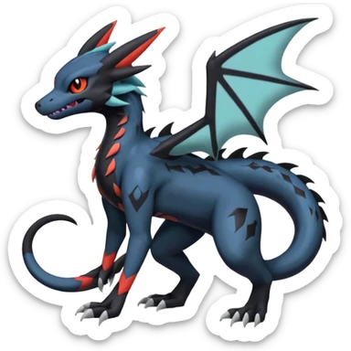 Spooky Nargacuga-Salandit-Umbreon-Noibat-Noivern-Silvally-Pokémon-Fakémon-fusion (full body) sticker