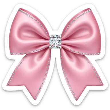 Light pink bow with diamonds  sticker