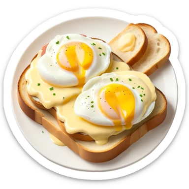 eggs benedict on sourdough bread  sticker