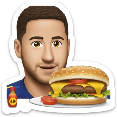 Eden hazard with burguer sticker