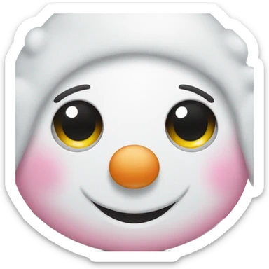 Cute white and pink snowman sticker