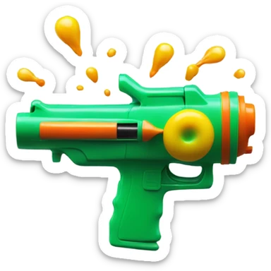 Squirt gun shooting a bullet sticker