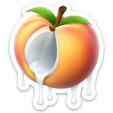 Peach with opening dripping white inside the middle to the end sticker