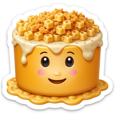 macaroni and cheese with breadcrumbs on top sticker