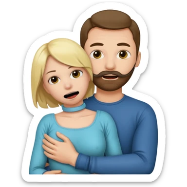 Sexy girl being gagged by man sticker