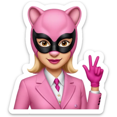 Woman dressed as pink panther sticker