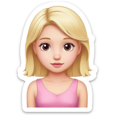 Cute blond girl wearing a pink dress sticker