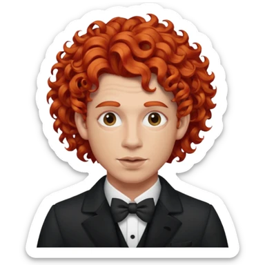 curly redhead drag king sticker