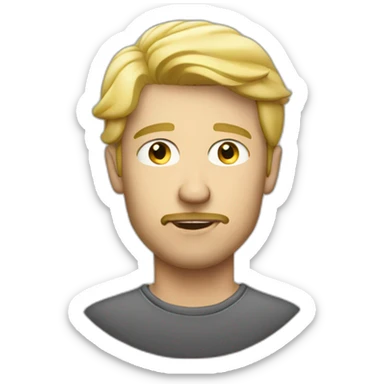 blond guy with stubble smoking sticker