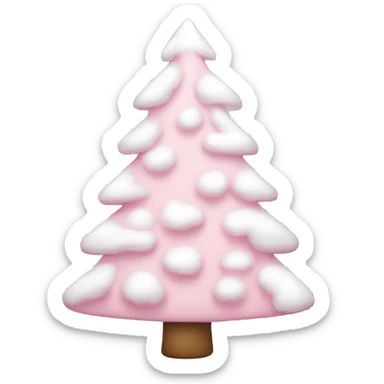 Light pink christmas tree with snow sticker