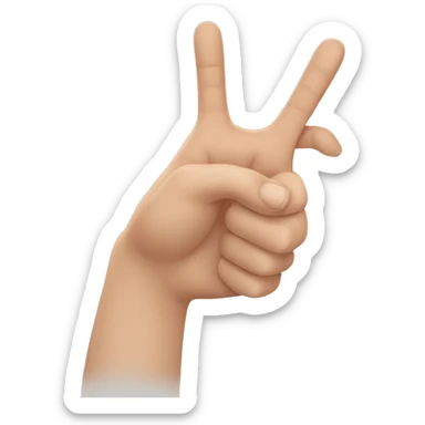 Two hands with the first hand has thump and pointer finger up the rest closed.  The second hand thumb pointer and middle finger up the rest down  sticker