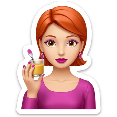 Una miniatura de una mano femenina, elegante y con manicura, sosteniendo un pequeño tarro de mantequilla corporal. La mano está en un gesto de 'OK' o 'fórmula perfecta'. Utilizar los colores principales de Riqueza Artesana: magenta y terracota. Iluminación profesional y clara. sticker