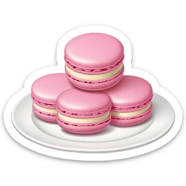 Pink macaroons on plate  sticker
