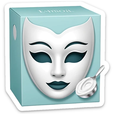 a beauty producd box of skincare white mask pack sticker