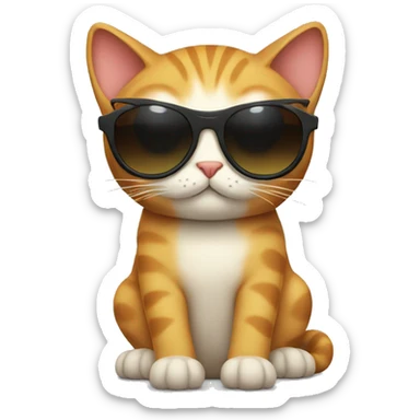 Cat with sunglasses sticker
