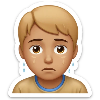 A wet person drained, and sad looking down, feeling like quitting.. saying I dont care, but with eyes of determination sticker