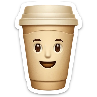 Beige Paper coffee cup sticker