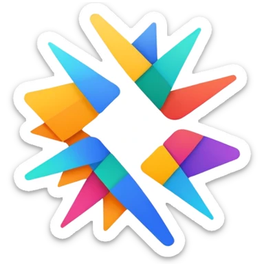 abstract colorful logo inspired by Google's Gemini AI, no text sticker