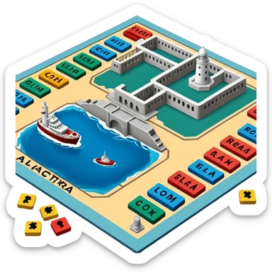 escape run alcatraz 2034 board game sticker