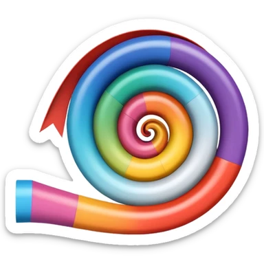 A single, smooth spiral ribbon curling gracefully upward, with small colored blocks along one edge to represent bases. Clean white background, scientific style. The spiral represents single-stranded mRNA (not DNA). Show only one ribbon, no ladder, no pairs, no second strand, no double helix. sticker