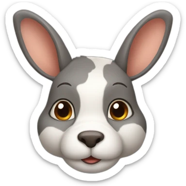 Conejo con orejas de vaca sticker